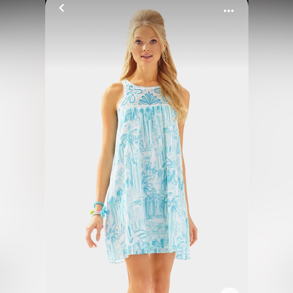 Vintage Lilly Pulitzer Alice La Via Loca Toile Sleeveless Trapeze Dress S